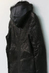 Incarnation 15297cc double zipper hooded leather jacket